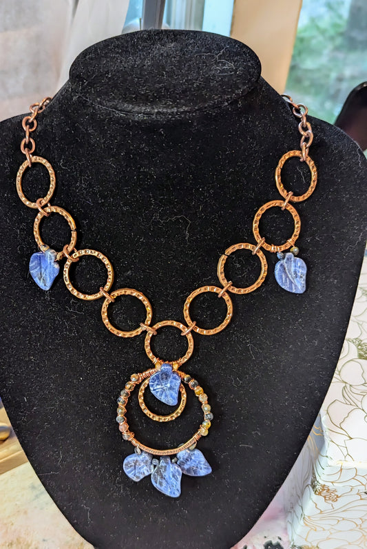 Statement copper and Gemstone necklace