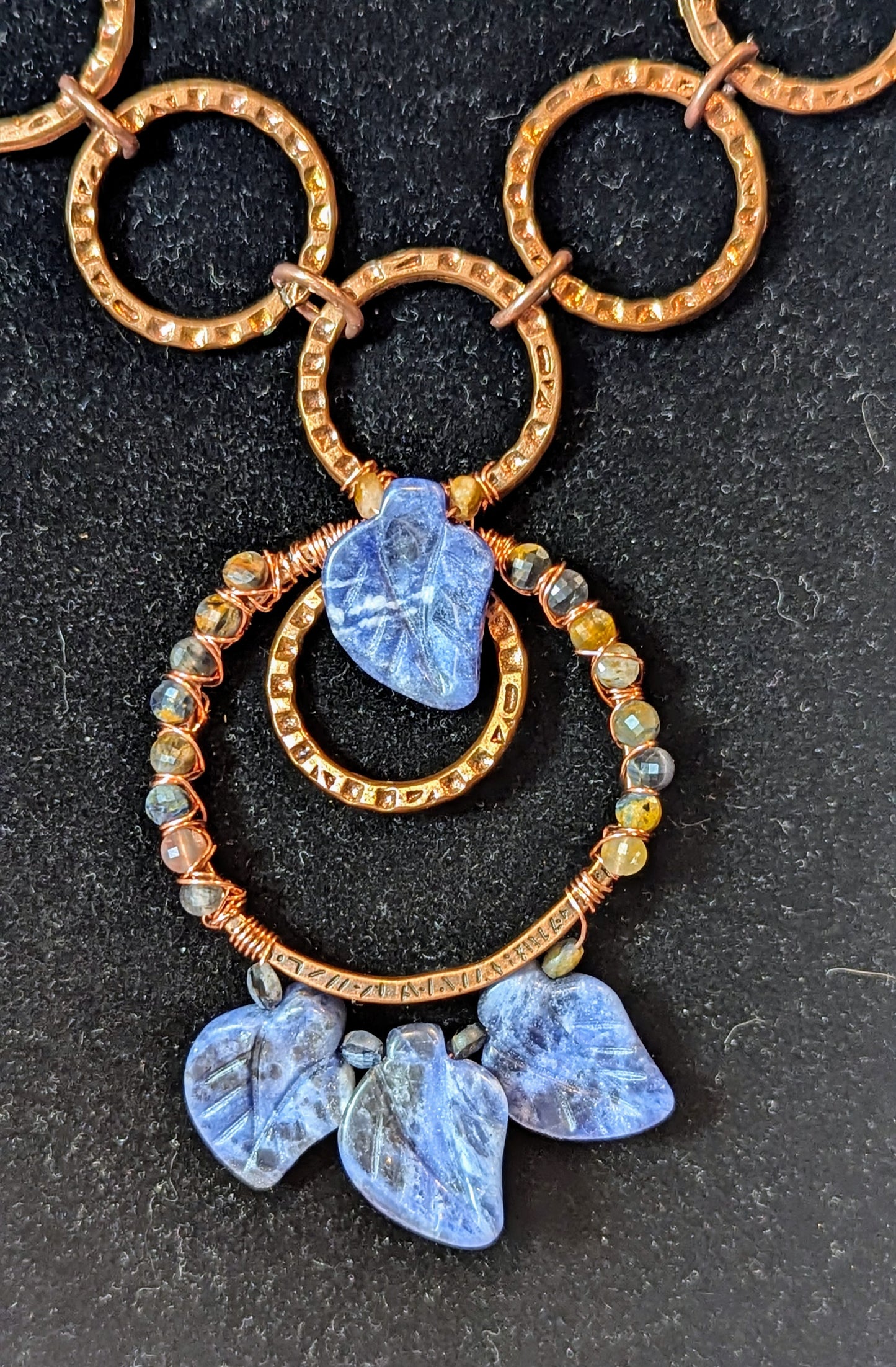 Statement copper and Gemstone necklace