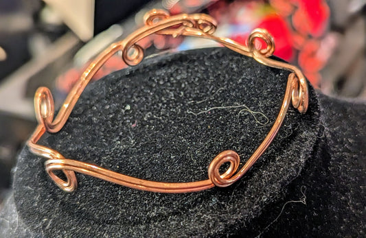 Swirl copper cuff bracelet