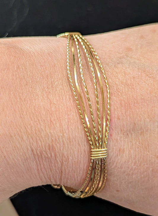 14 k Gold filled wire cuff bracelet